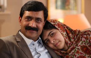 Malala with her father Ziauddin Yousafzai